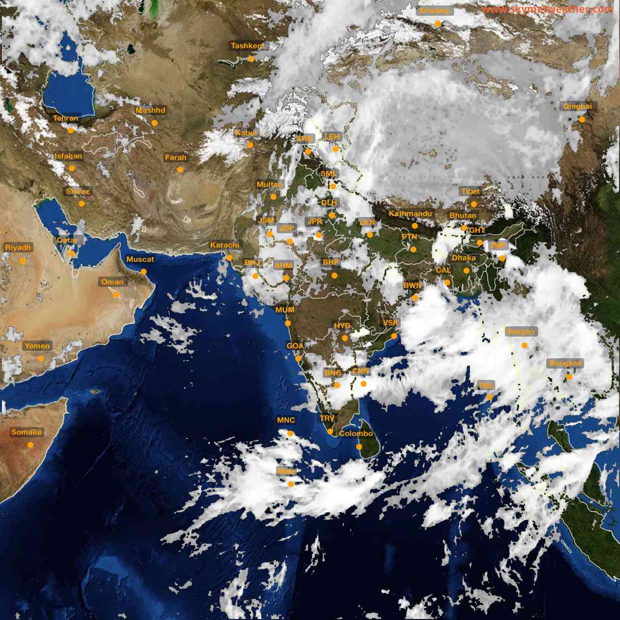 Latest INSAT Weather Satellite Image of India - Infrared Map - 05:00 IST on 11 August 2026