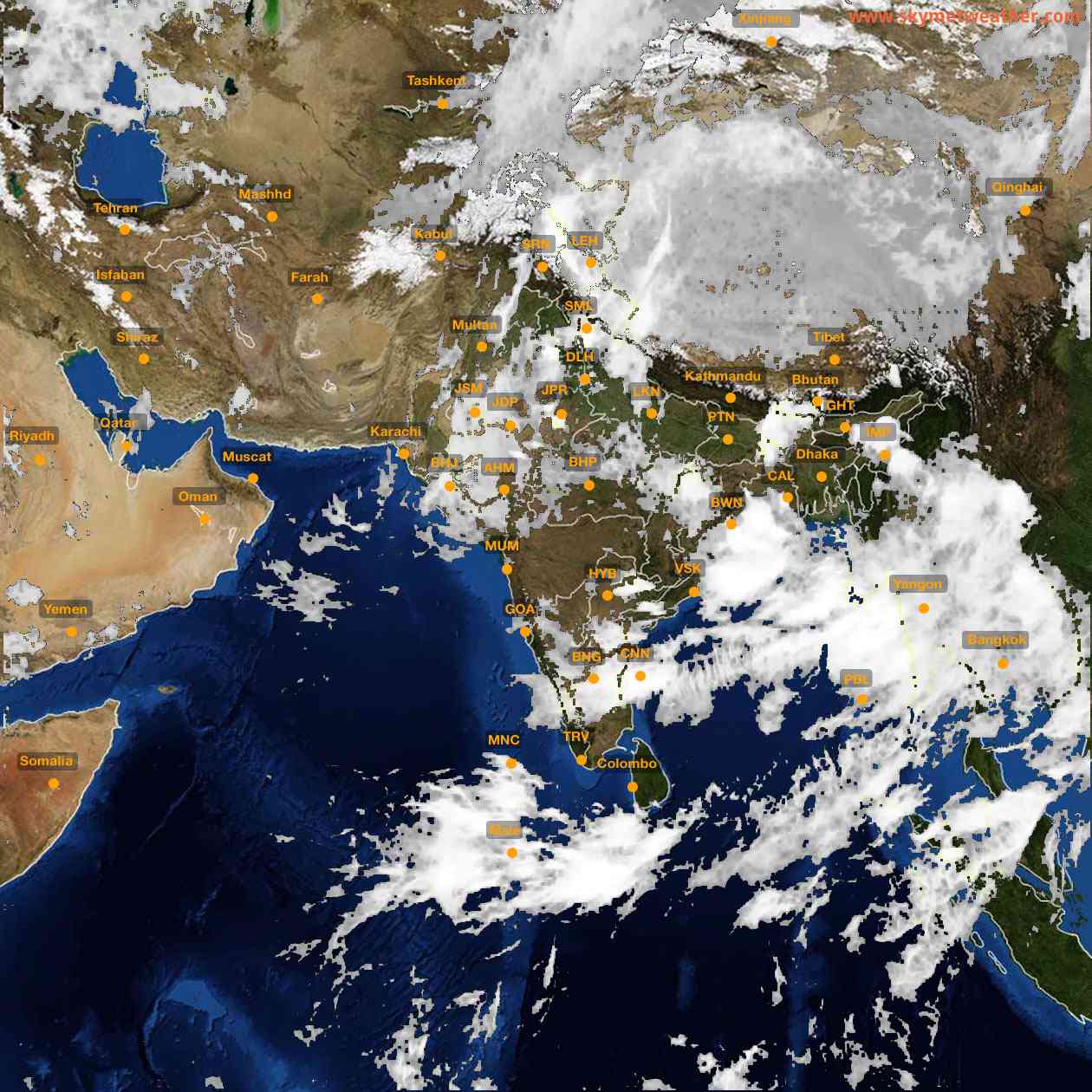 Latest INSAT Weather Satellite Image of India - Infrared Map - 06:00 IST on 11 August 2026