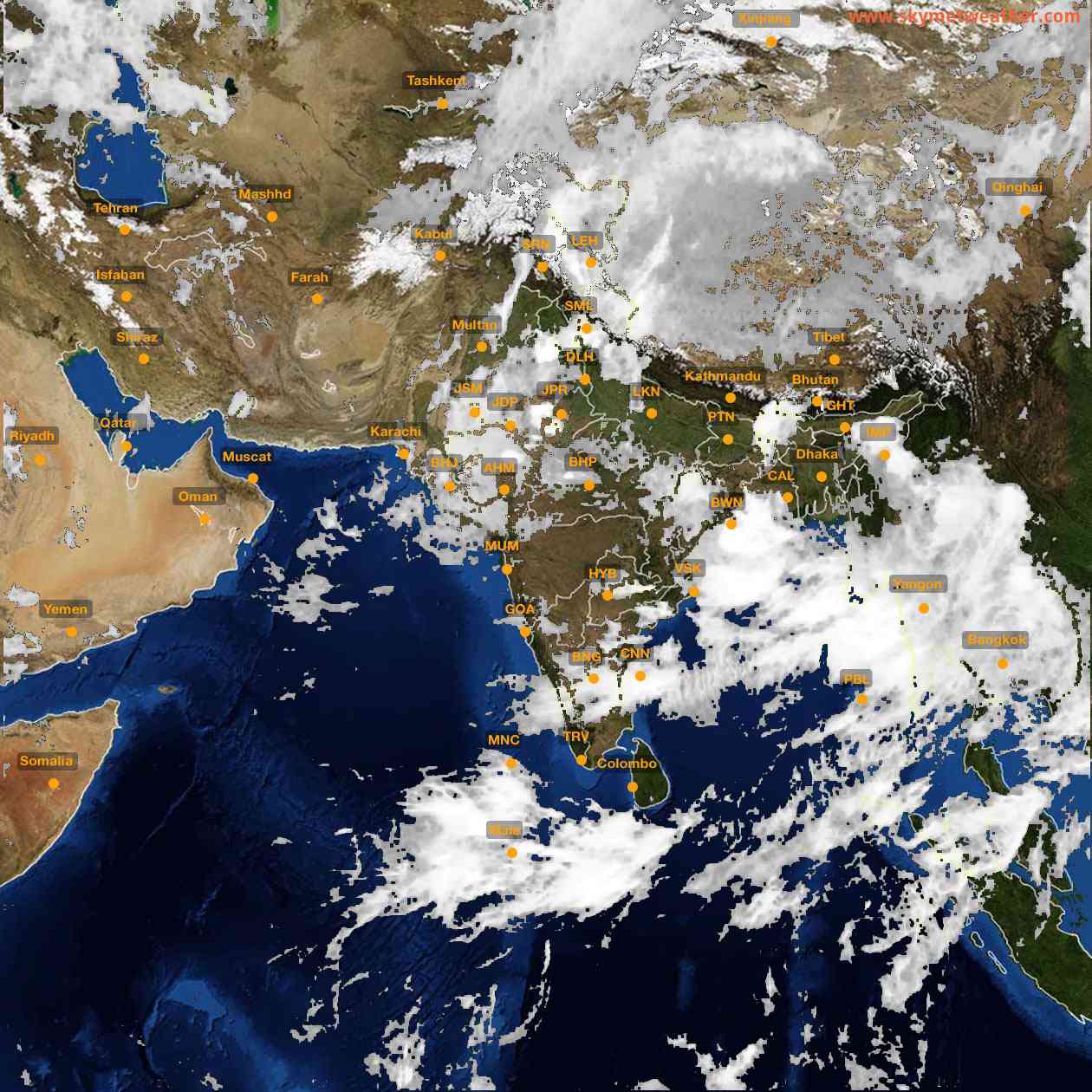 Latest INSAT Weather Satellite Image of India - Infrared Map - 07:00 IST on 11 August 2026