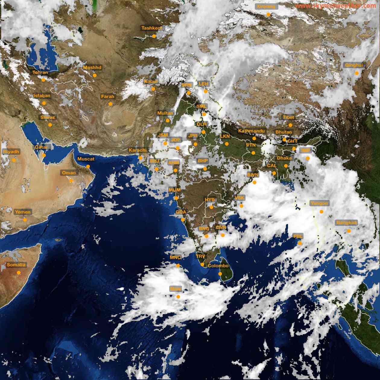 Latest INSAT Weather Satellite Image of India - Infrared Map - 08:00 IST on 11 August 2026