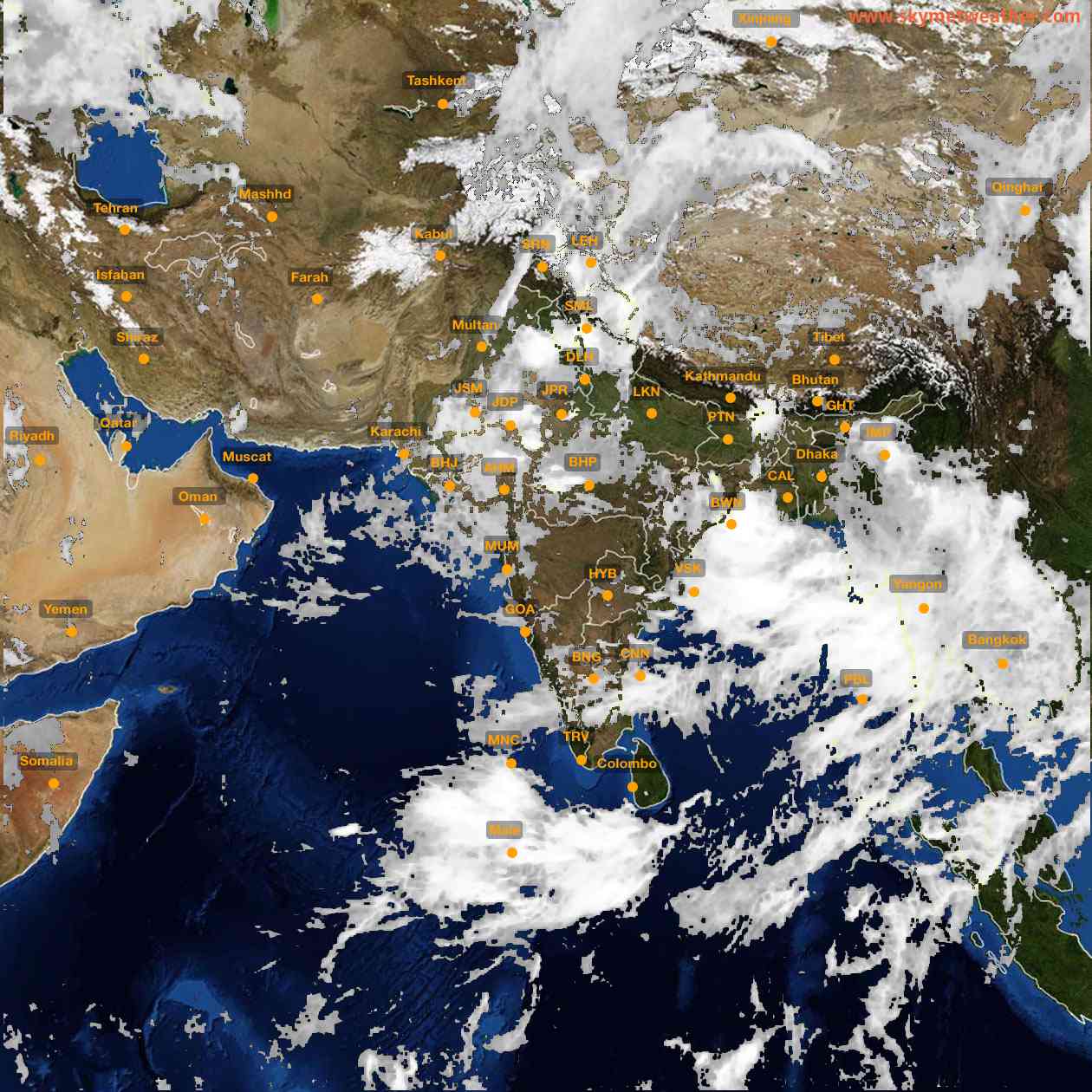 Latest INSAT Weather Satellite Image of India - Infrared Map - 09:00 IST on 11 August 2026