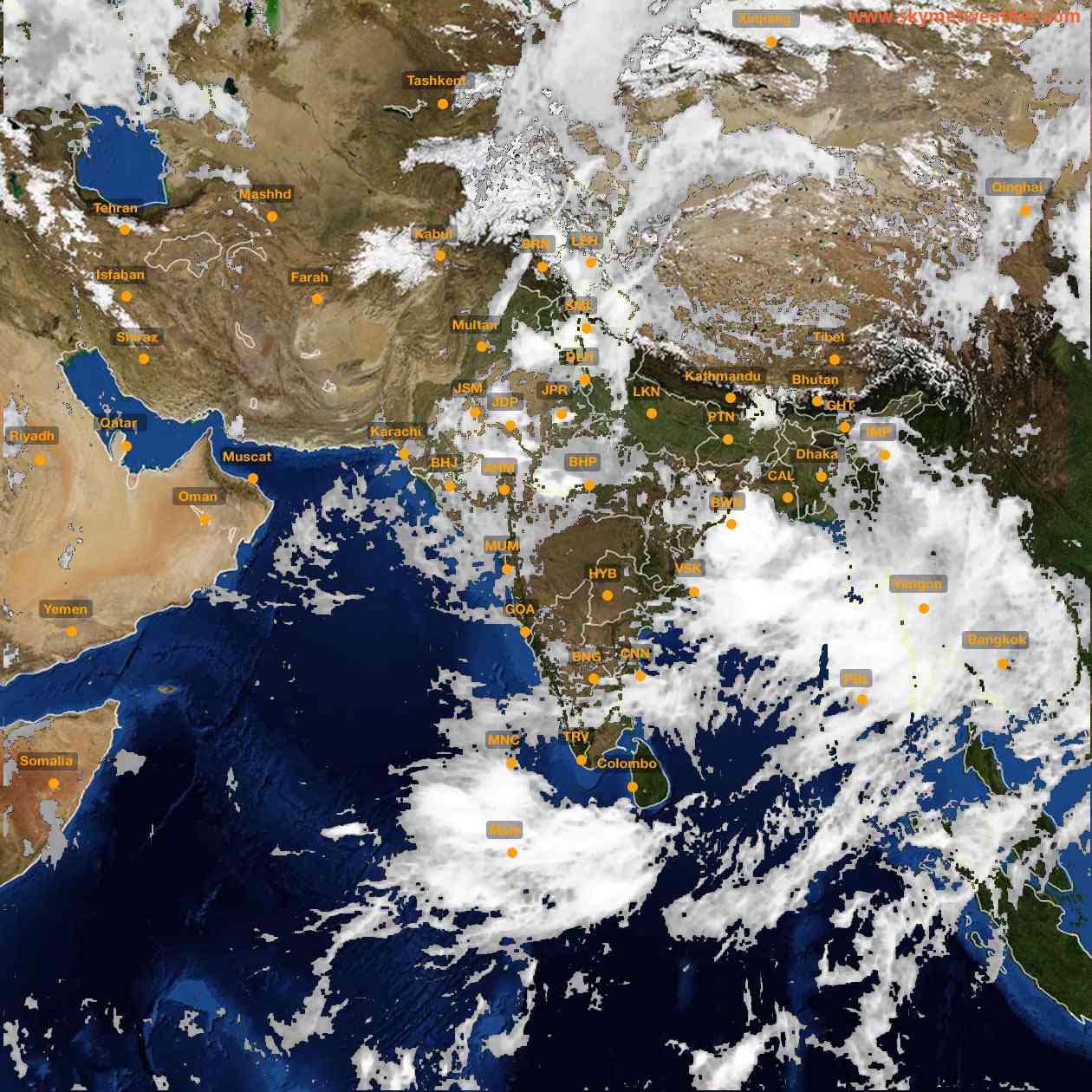 Latest INSAT Weather Satellite Image of India - Infrared Map - 10:00 IST on 11 August 2026