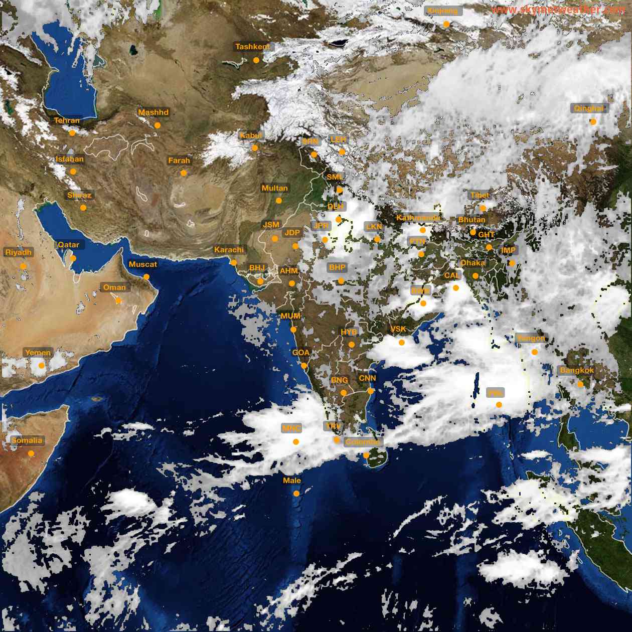 Latest INSAT Weather Satellite Image of India - Infrared Map - 11:00 IST on 26 August 2026