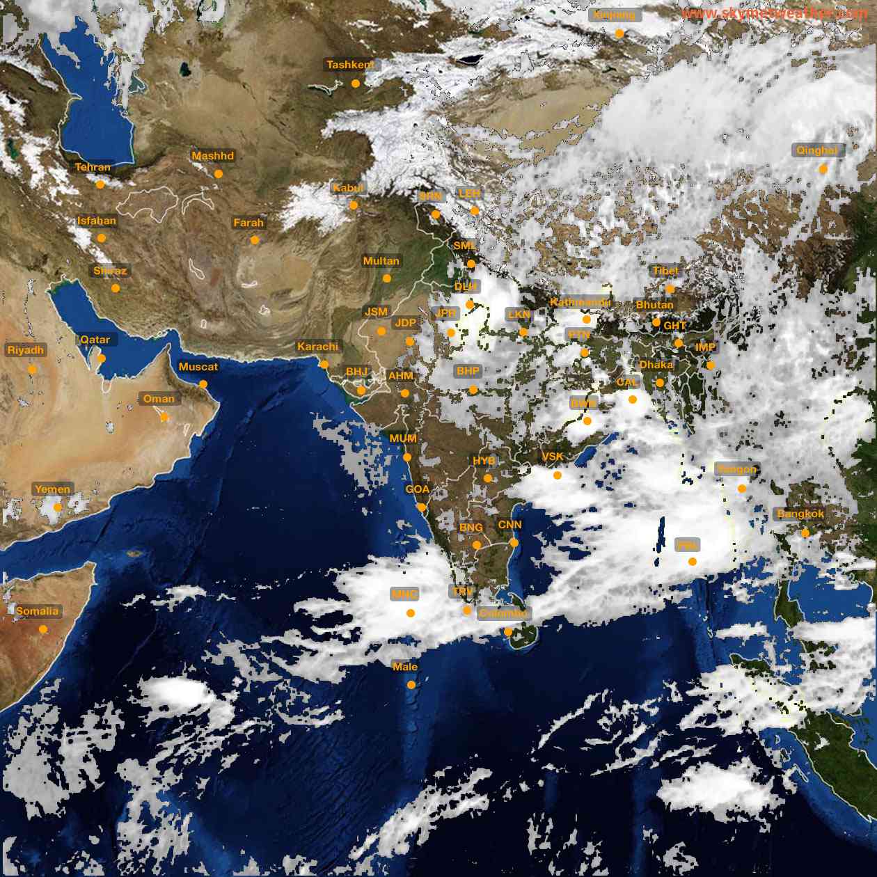 Latest INSAT Weather Satellite Image of India - Infrared Map - 12:00 IST on 26 August 2026