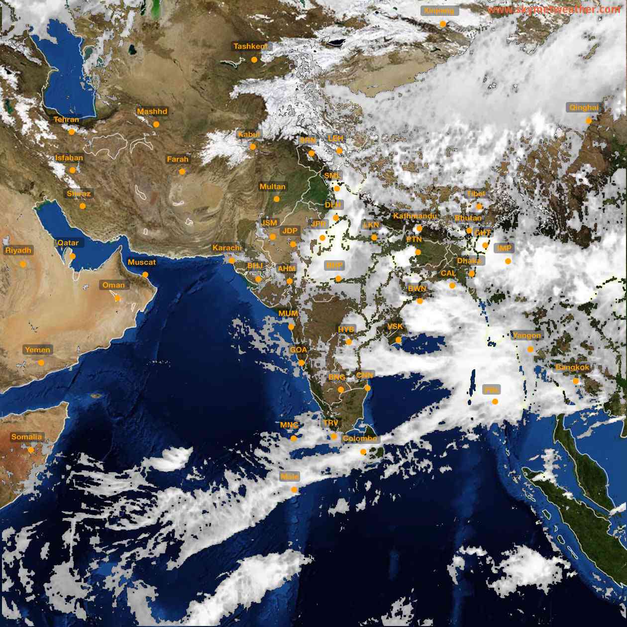 Latest INSAT Weather Satellite Image of India - Infrared Map - 14:00 IST on 27 August 2026