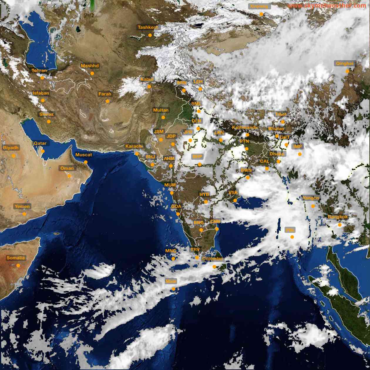 Latest INSAT Weather Satellite Image of India - Infrared Map - 15:00 IST on 27 August 2026