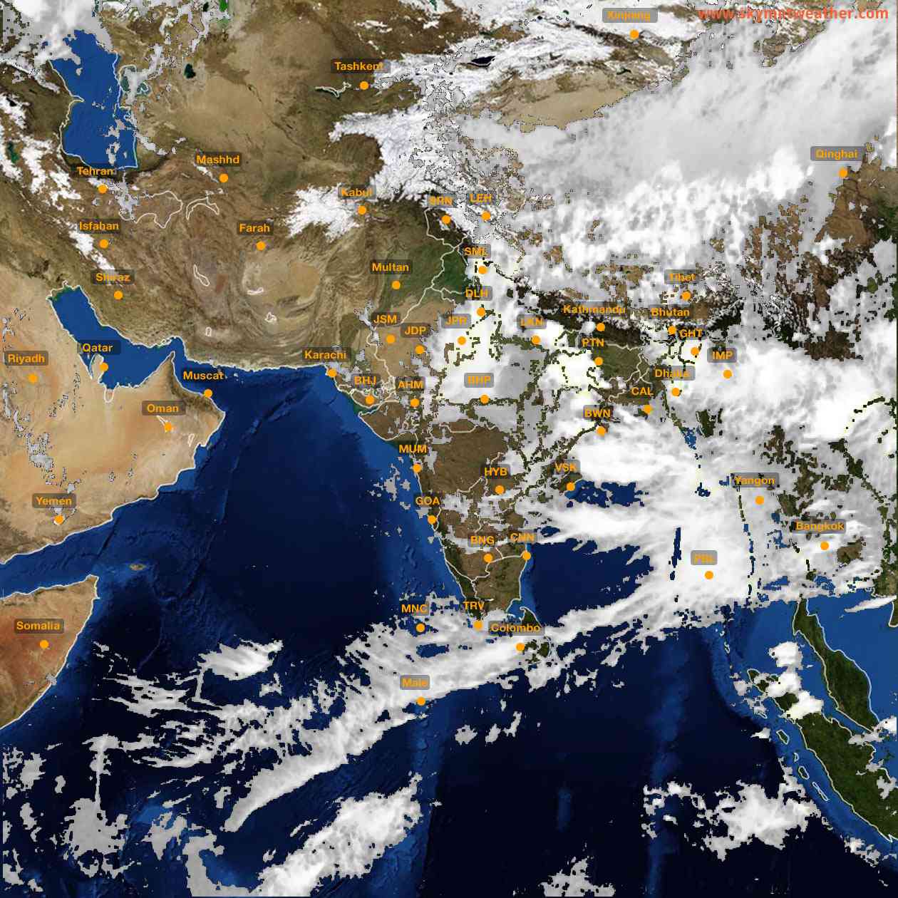 Latest INSAT Weather Satellite Image of India - Infrared Map - 16:00 IST on 27 August 2026
