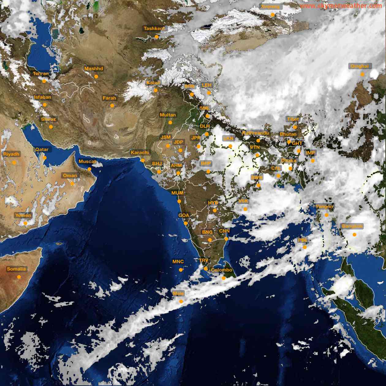 Latest INSAT Weather Satellite Image of India - Infrared Map - 22:00 IST on 27 August 2026