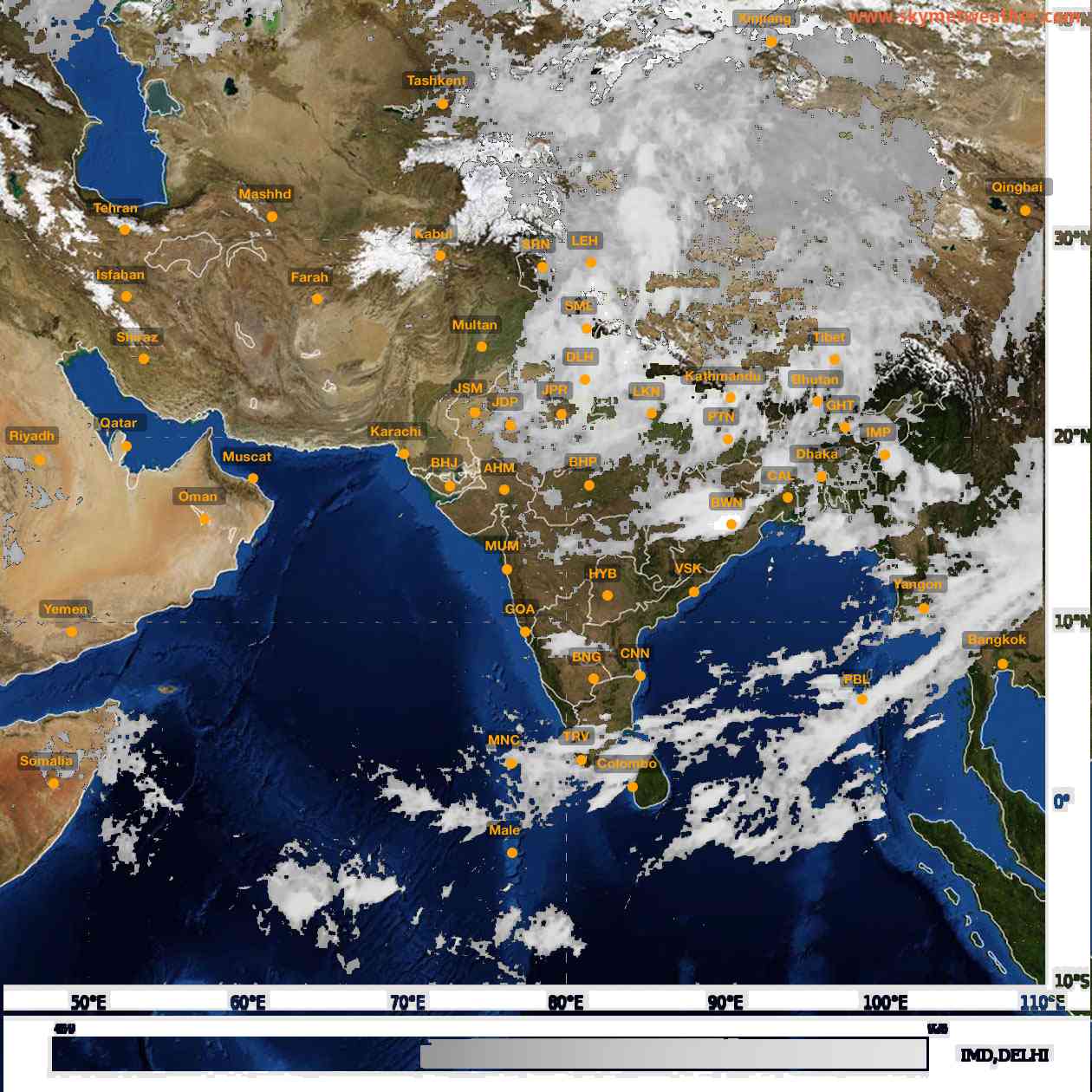 Latest INSAT Weather Satellite Image of India - Infrared Map - 01:00 IST on 2 September 2026