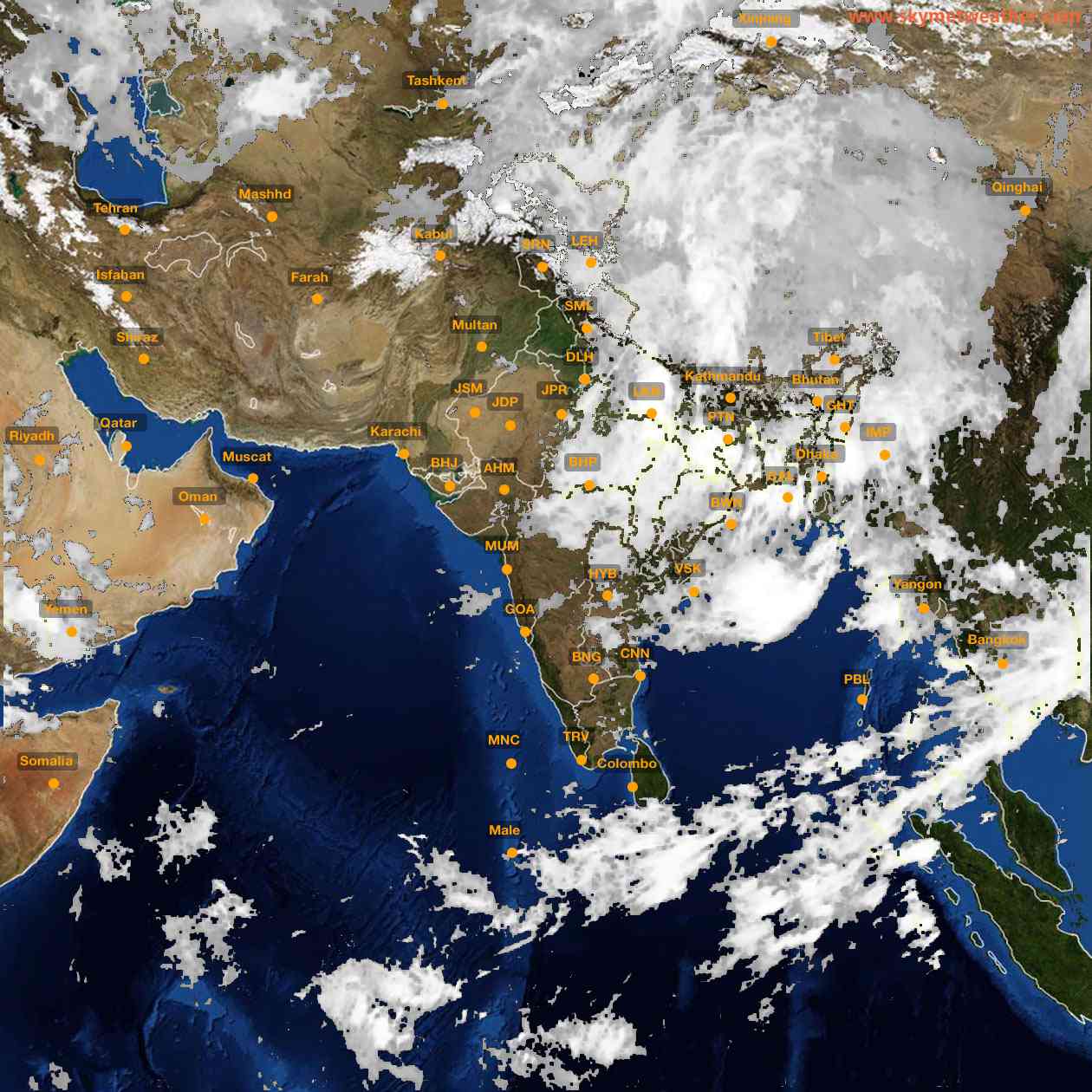 Latest INSAT Weather Satellite Image of India - Infrared Map - 03:00 IST on 2 September 2026