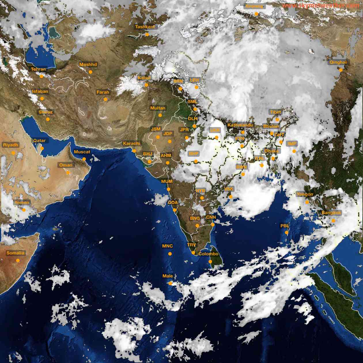 Latest INSAT Weather Satellite Image of India - Infrared Map - 04:00 IST on 2 September 2026