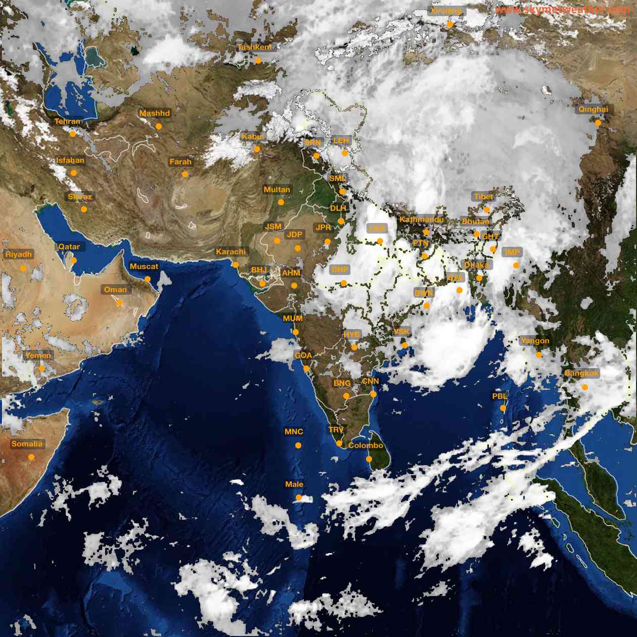 Latest INSAT Weather Satellite Image of India - Infrared Map - 05:00 IST on 2 September 2026