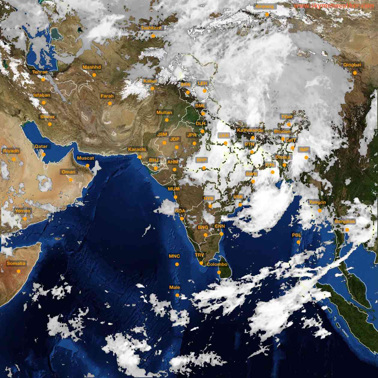 Latest INSAT Weather Satellite Image of India - Infrared Map - 06:00 IST on 2 September 2026