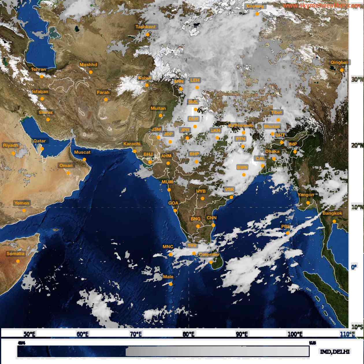 Latest INSAT Weather Satellite Image of India - Infrared Map - 07:00 IST on 2 September 2026