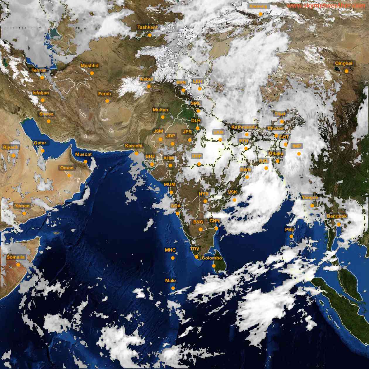 Latest INSAT Weather Satellite Image of India - Infrared Map - 09:00 IST on 2 September 2026