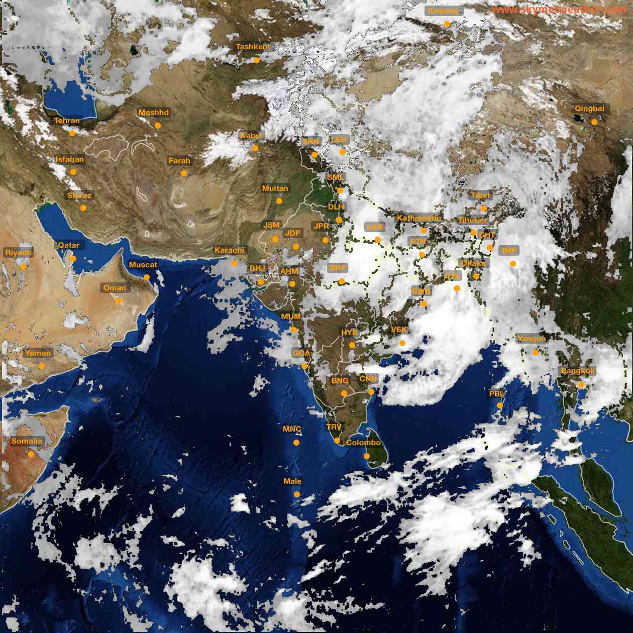 Latest INSAT Weather Satellite Image of India - Infrared Map - 10:00 IST on 2 September 2026