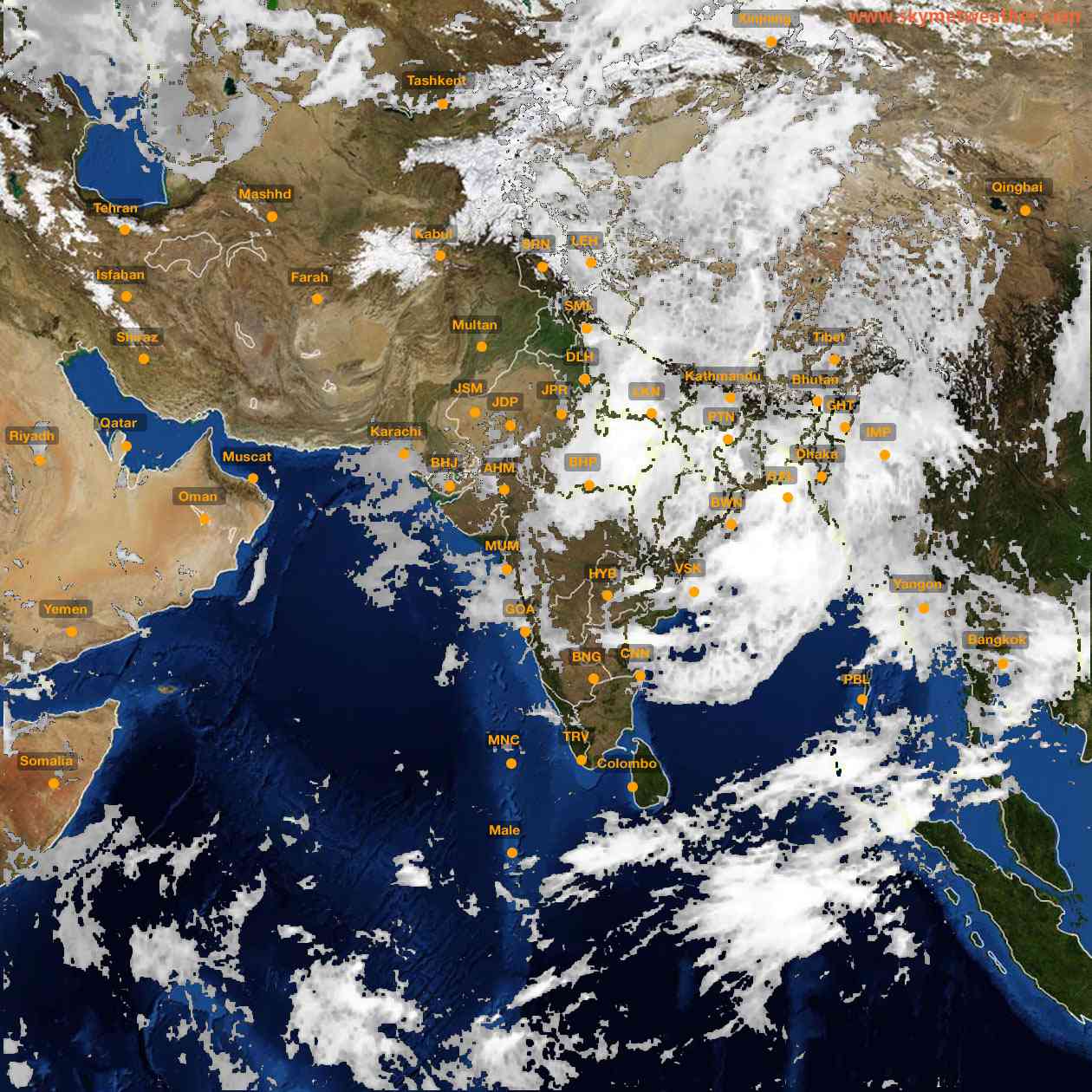 Latest INSAT Weather Satellite Image of India - Infrared Map - 11:00 IST on 2 September 2026