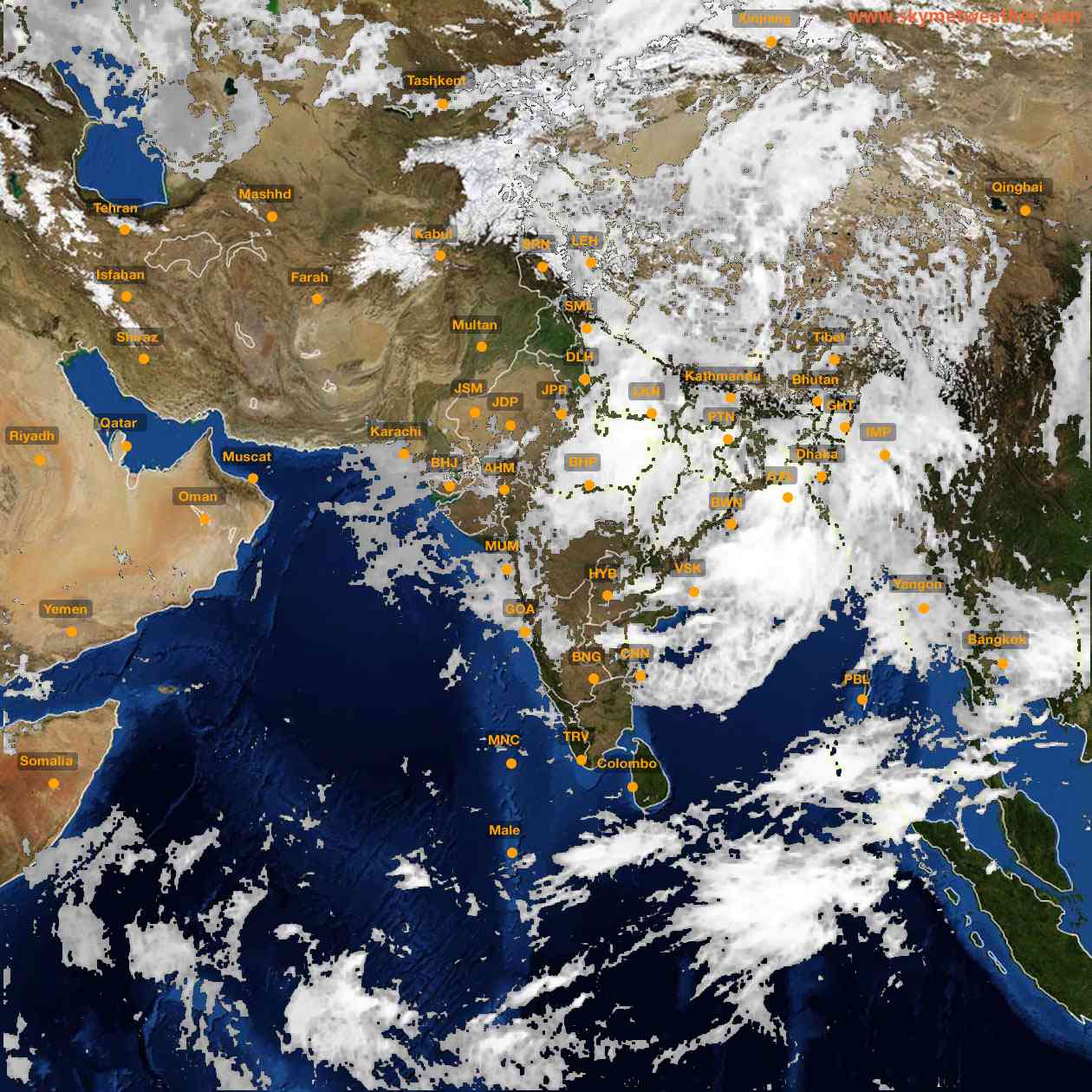 Latest INSAT Weather Satellite Image of India - Infrared Map - 12:00 IST on 2 September 2026