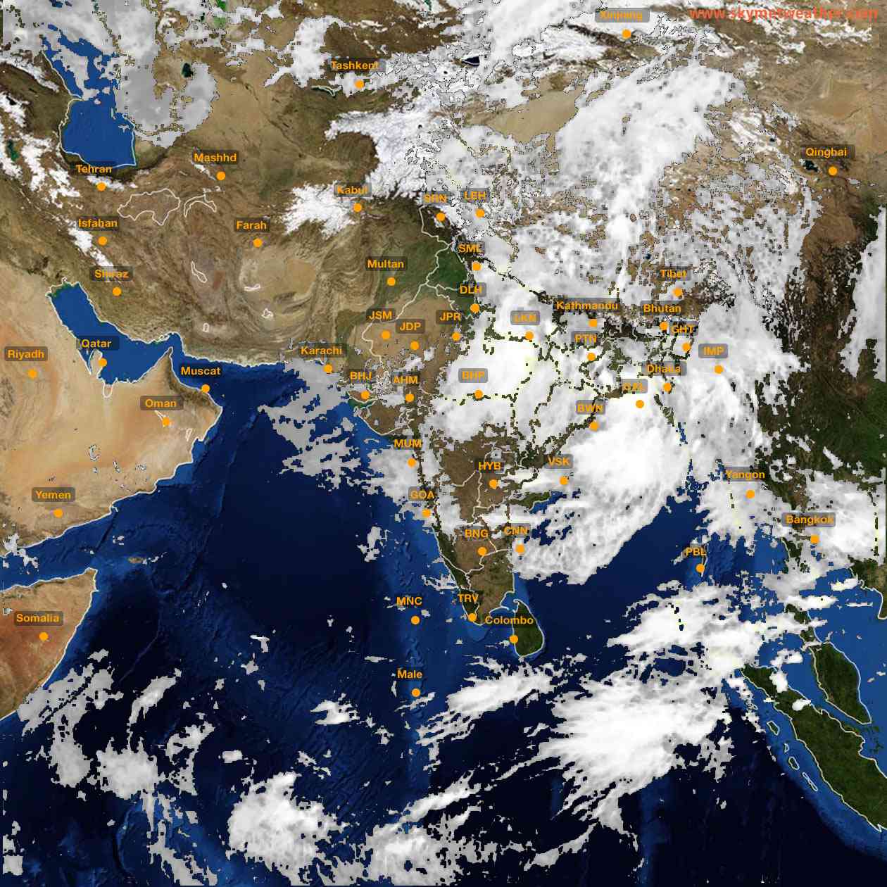 Latest INSAT Weather Satellite Image of India - Infrared Map - 13:00 IST on 2 September 2026