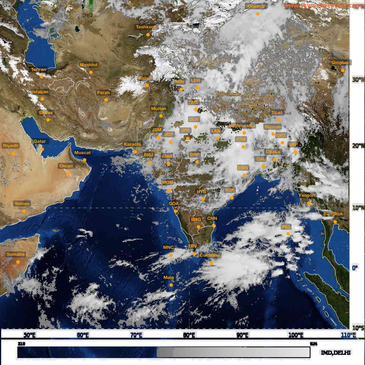 Latest INSAT Weather Satellite Image of India - Infrared Map - 16:00 IST on 2 September 2026