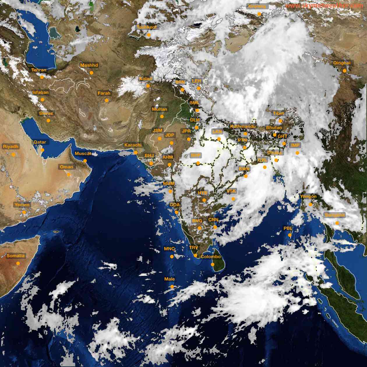 Latest INSAT Weather Satellite Image of India - Infrared Map - 17:00 IST on 2 September 2026