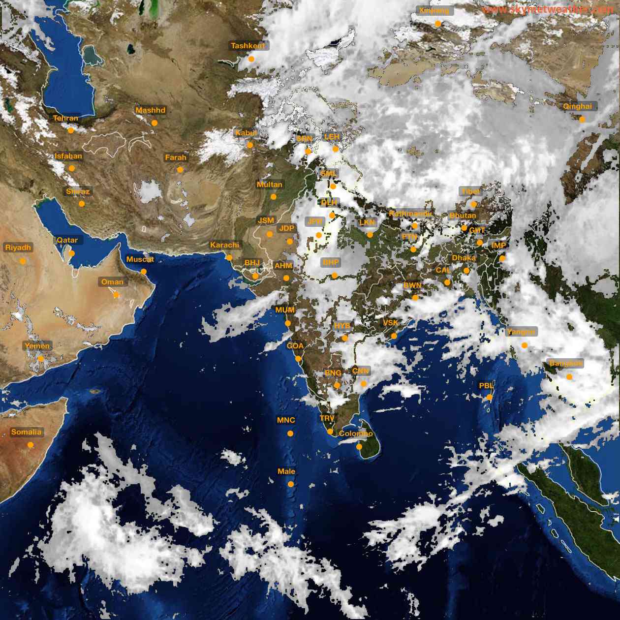 Latest INSAT Weather Satellite Image of India - Infrared Map - 17:00 IST on 4 September 2026