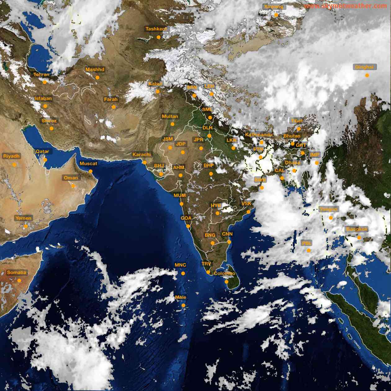 Latest INSAT Weather Satellite Image of India - Infrared Map - 17:00 IST on 8 September 2026