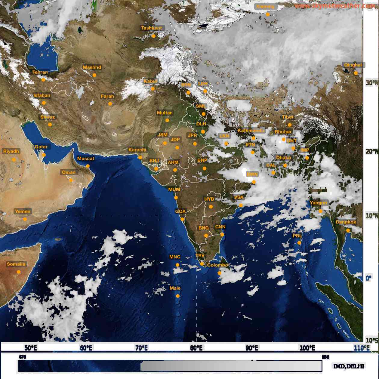 Latest INSAT Weather Satellite Image of India - Infrared Map - 01:00 IST on 9 September 2026