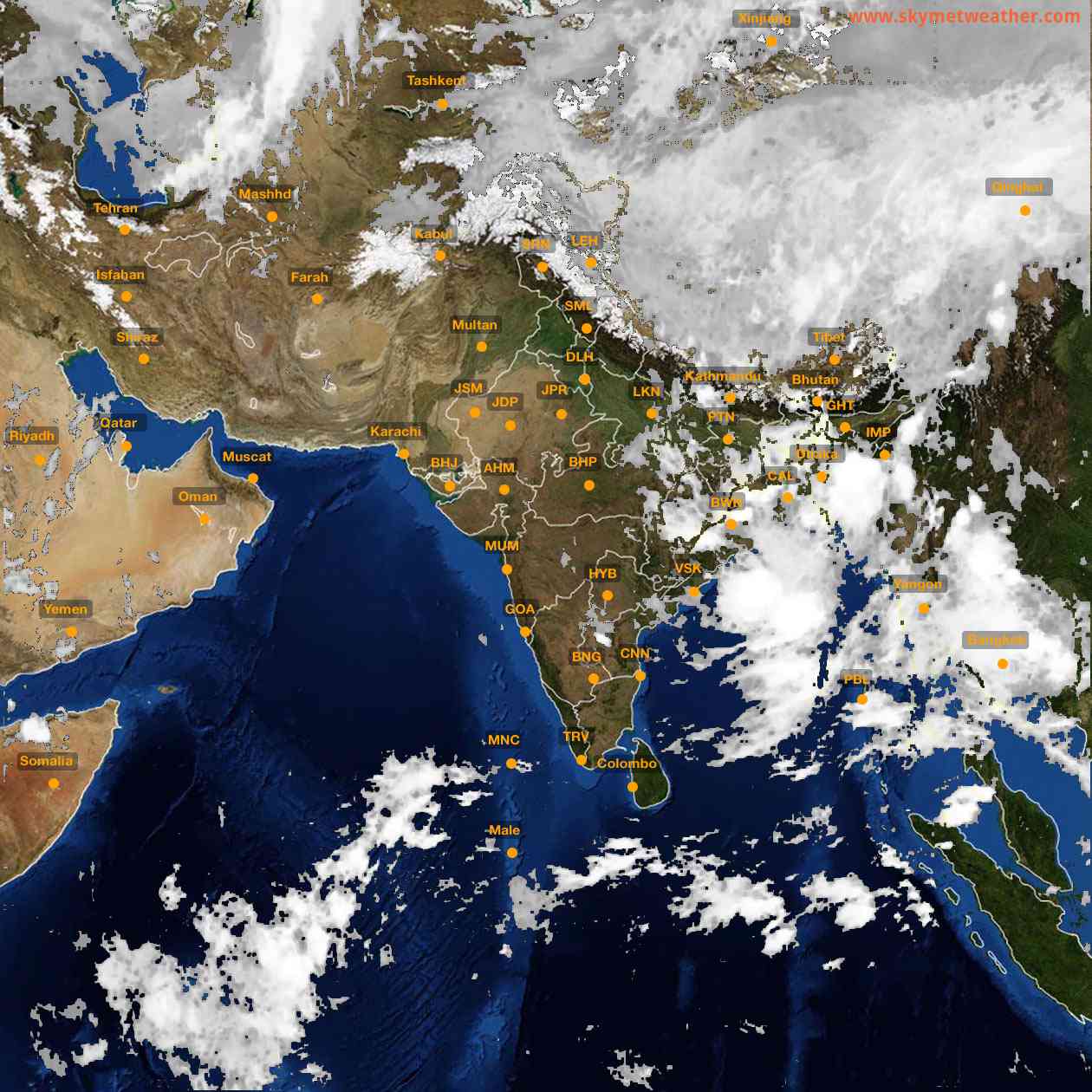 Latest INSAT Weather Satellite Image of India - Infrared Map - 02:00 IST on 9 September 2026