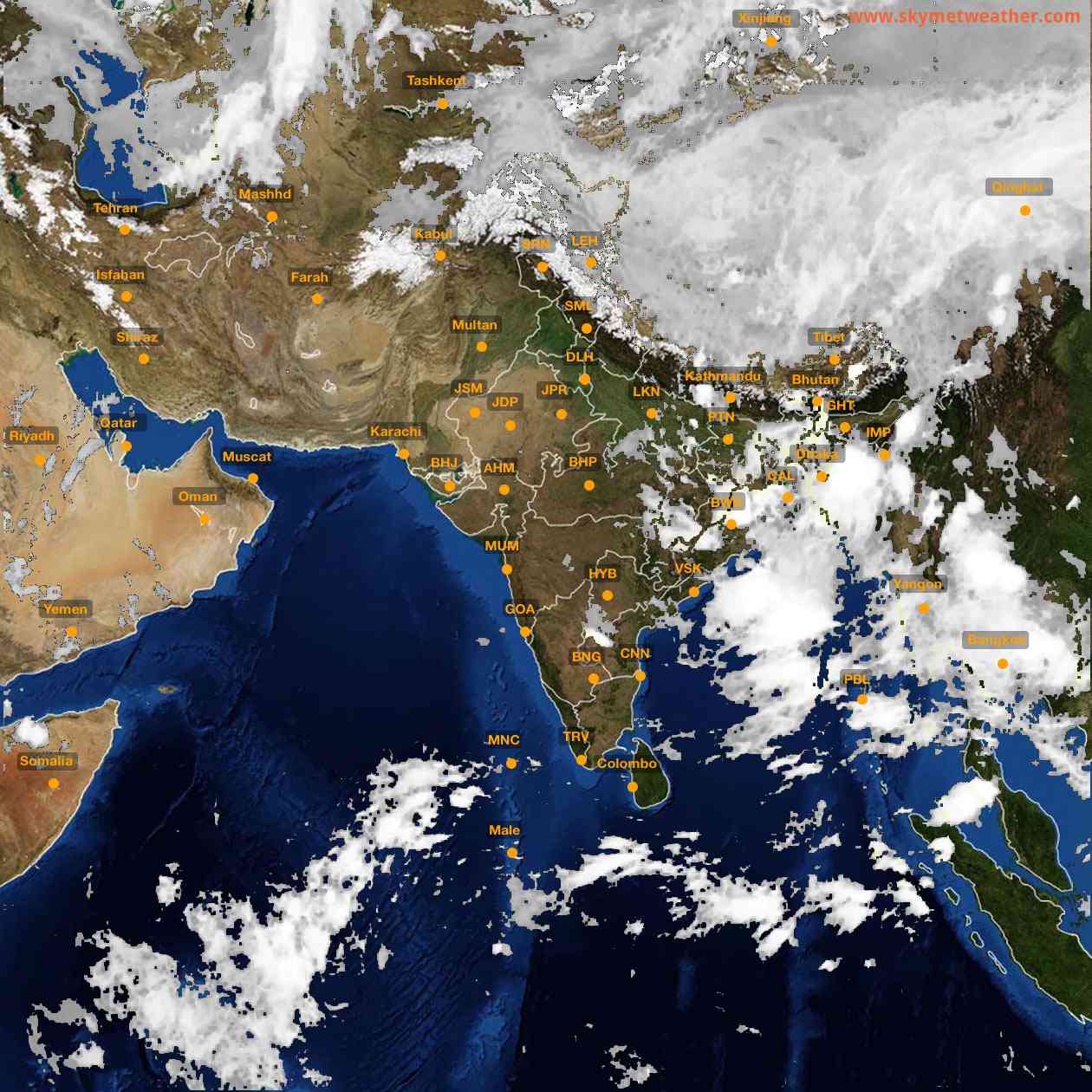 Latest INSAT Weather Satellite Image of India - Infrared Map - 03:00 IST on 9 September 2026