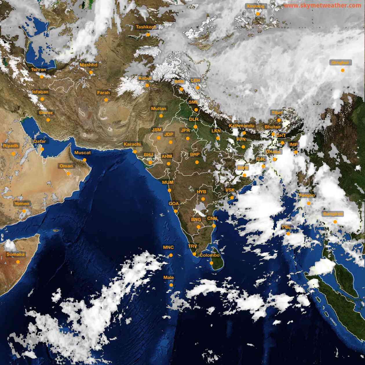 Latest INSAT Weather Satellite Image of India - Infrared Map - 04:00 IST on 9 September 2026