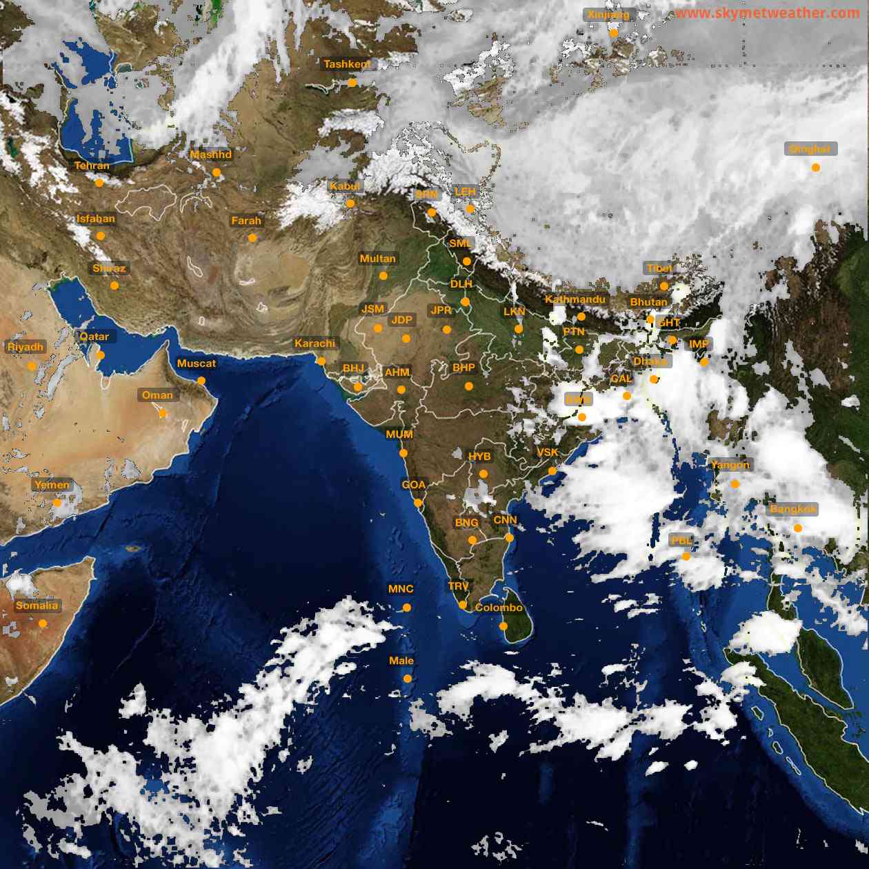 Latest INSAT Weather Satellite Image of India - Infrared Map - 05:00 IST on 9 September 2026