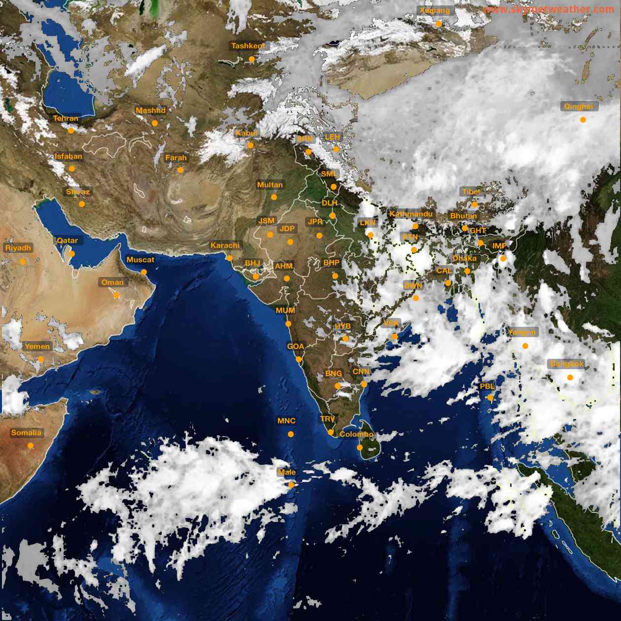 Latest INSAT Weather Satellite Image of India - Infrared Map - 01:00 IST on 10 September 2026