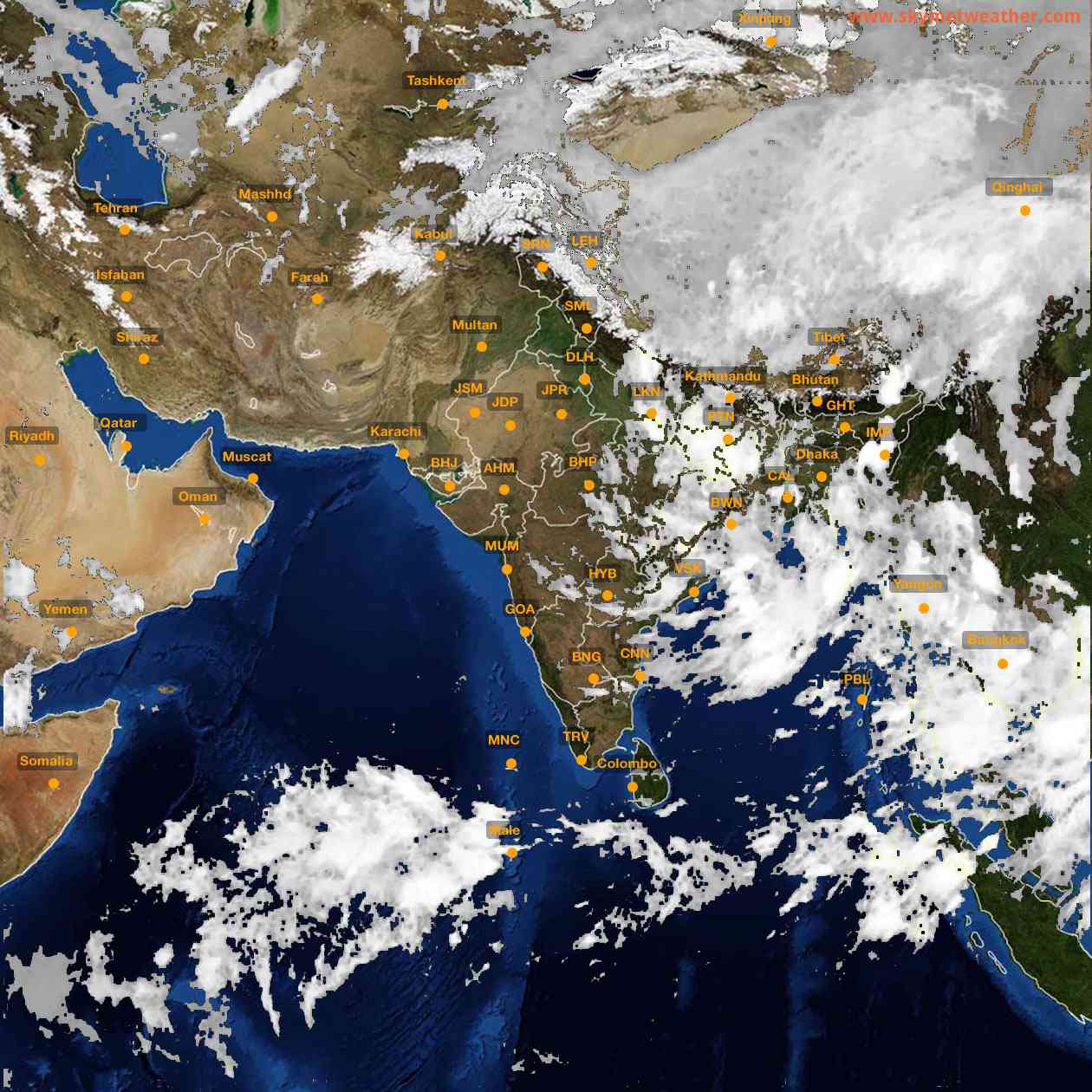 Latest INSAT Weather Satellite Image of India - Infrared Map - 02:00 IST on 10 September 2026