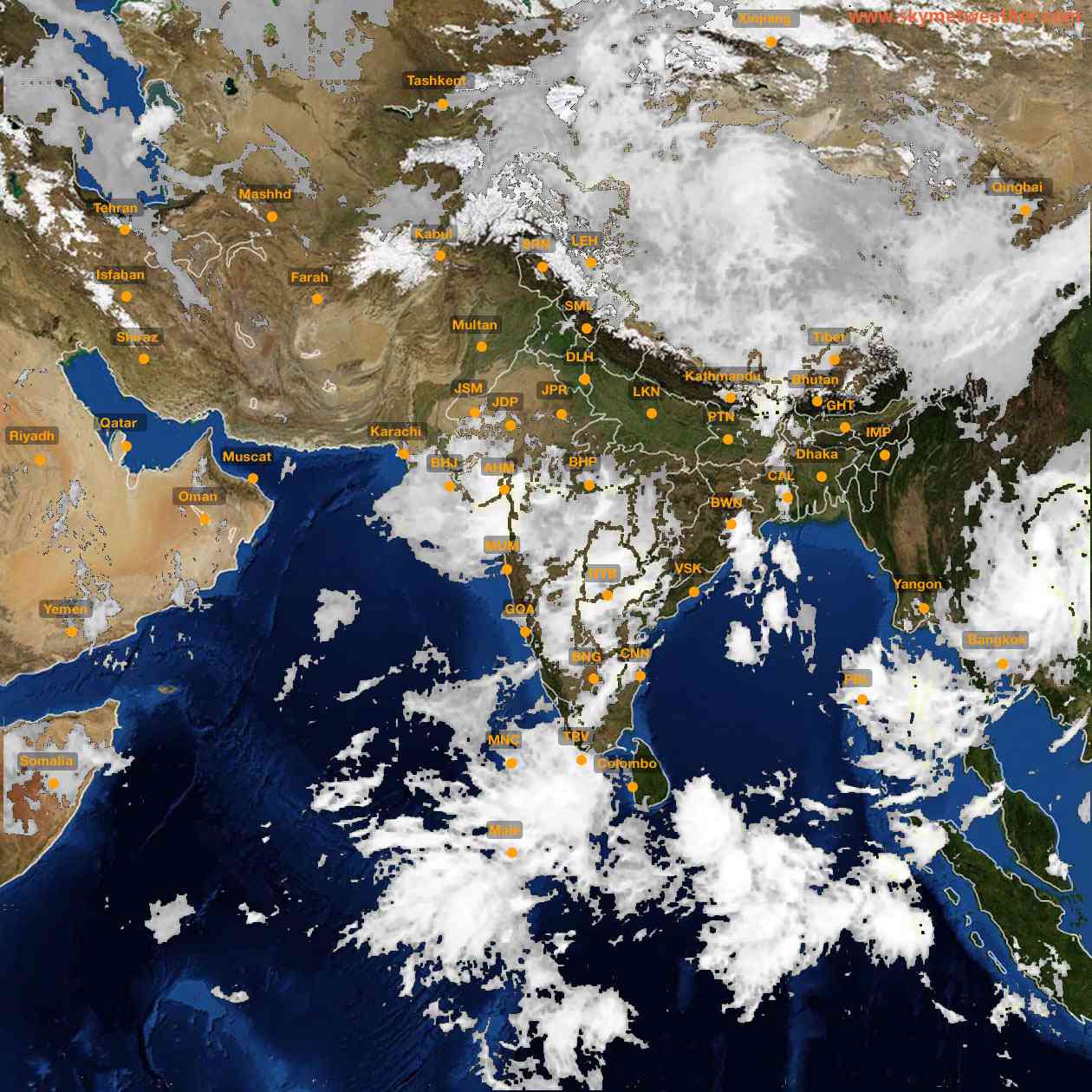 Latest INSAT Weather Satellite Image of India - Infrared Map - 08:00 IST on 13 September 2026