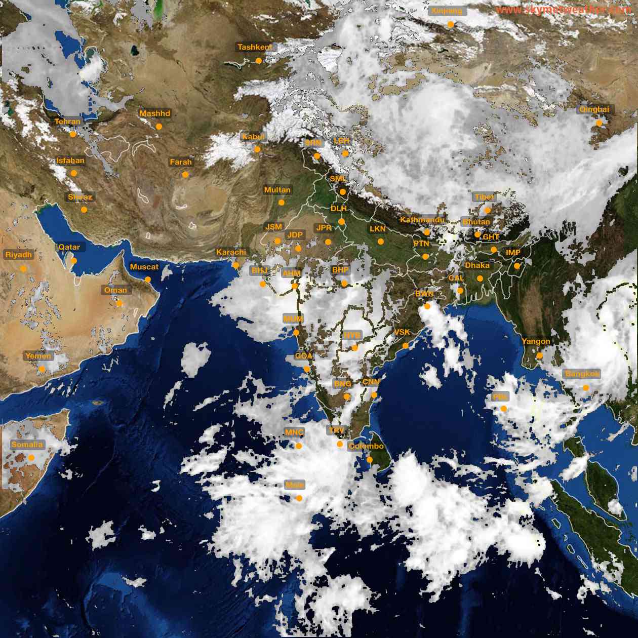 Latest INSAT Weather Satellite Image of India - Infrared Map - 09:00 IST on 13 September 2026