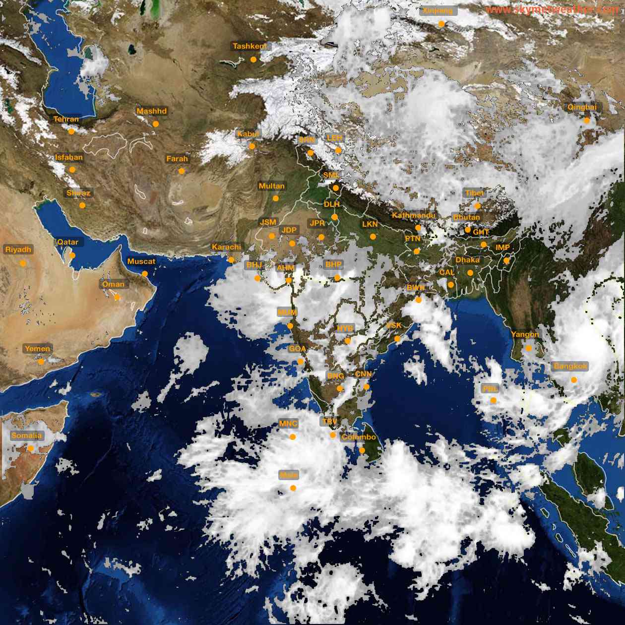 Latest INSAT Weather Satellite Image of India - Infrared Map - 11:00 IST on 13 September 2026