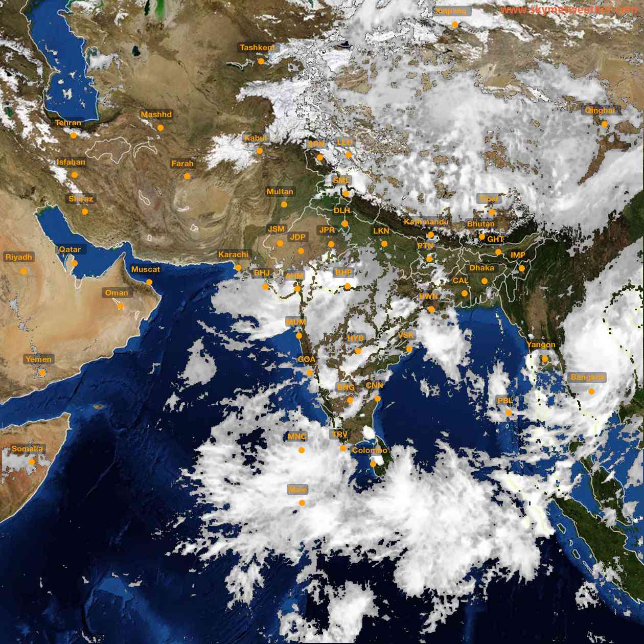 Latest INSAT Weather Satellite Image of India - Infrared Map - 15:00 IST on 13 September 2026