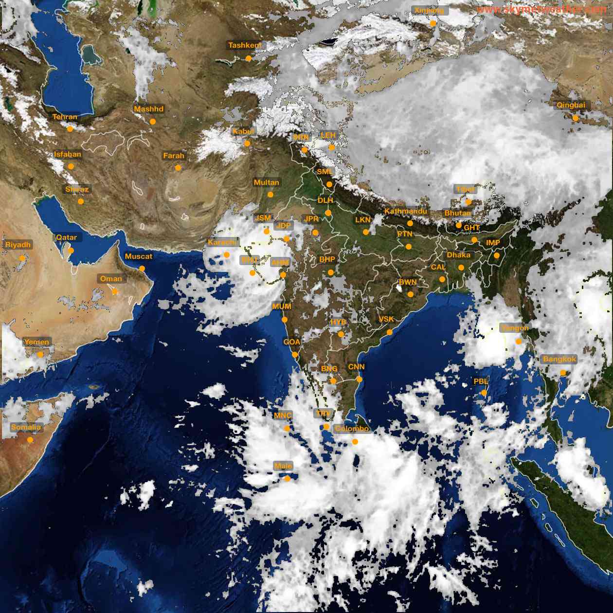 Latest INSAT Weather Satellite Image of India - Infrared Map - 02:00 IST on 15 September 2026