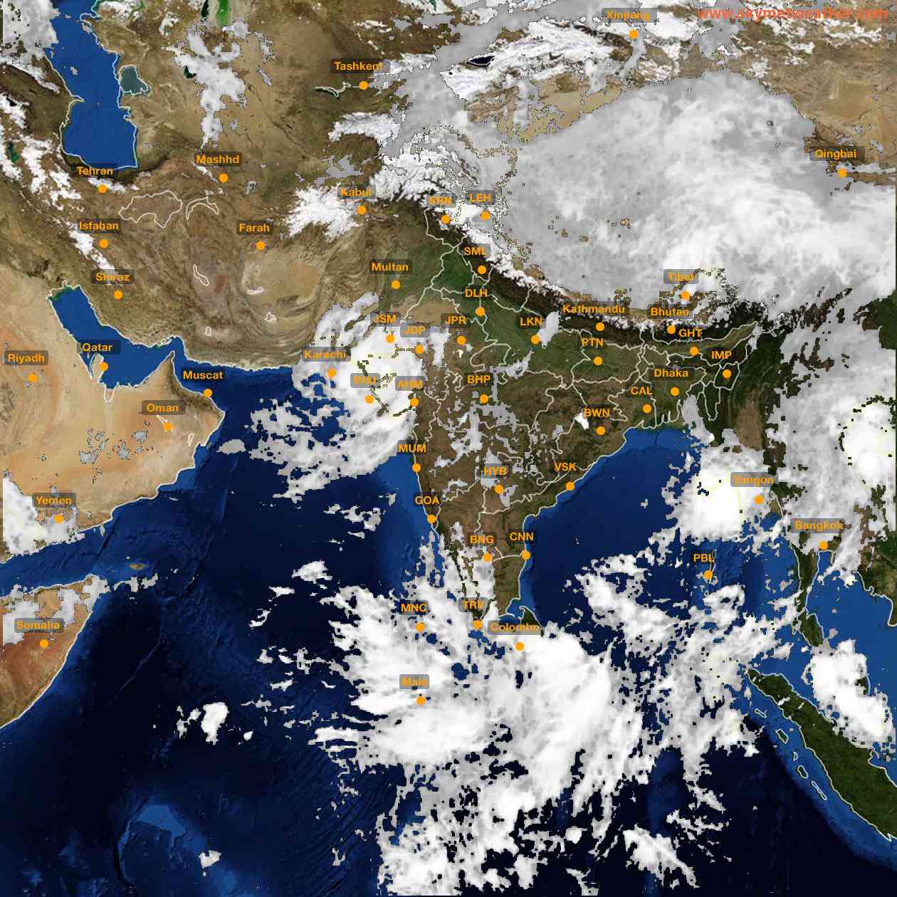 Latest INSAT Weather Satellite Image of India - Infrared Map - 03:00 IST on 15 September 2026