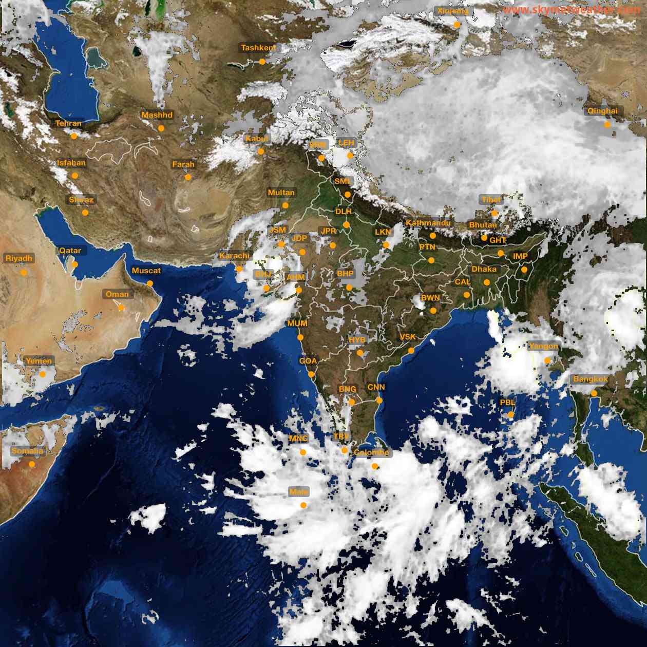 Latest INSAT Weather Satellite Image of India - Infrared Map - 05:00 IST on 15 September 2026