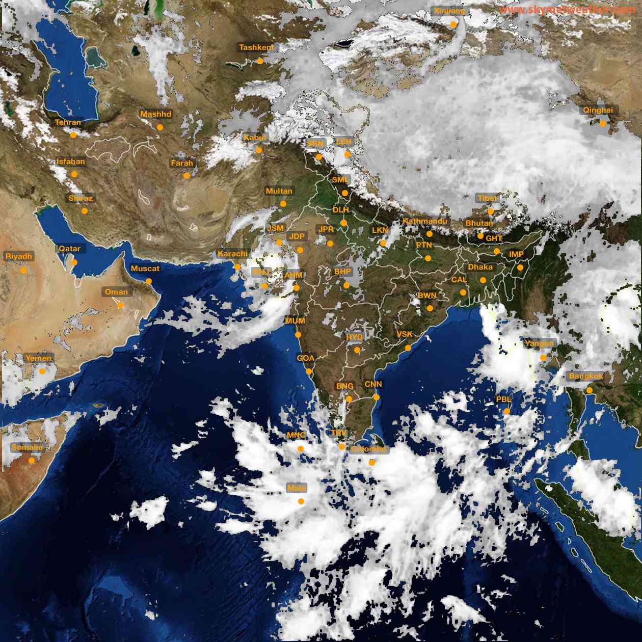 Latest INSAT Weather Satellite Image of India - Infrared Map - 06:00 IST on 15 September 2026