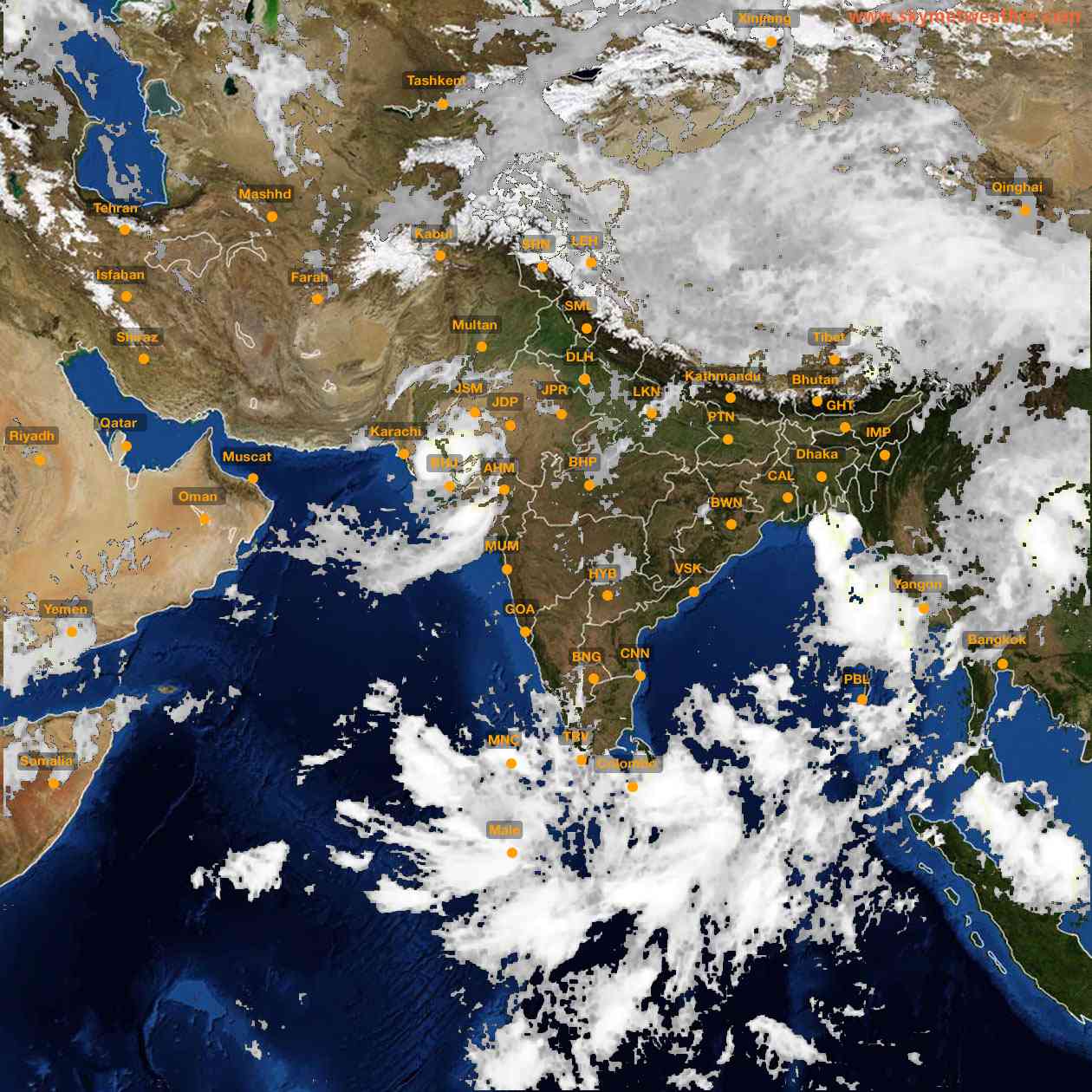 Latest INSAT Weather Satellite Image of India - Infrared Map - 07:00 IST on 15 September 2026