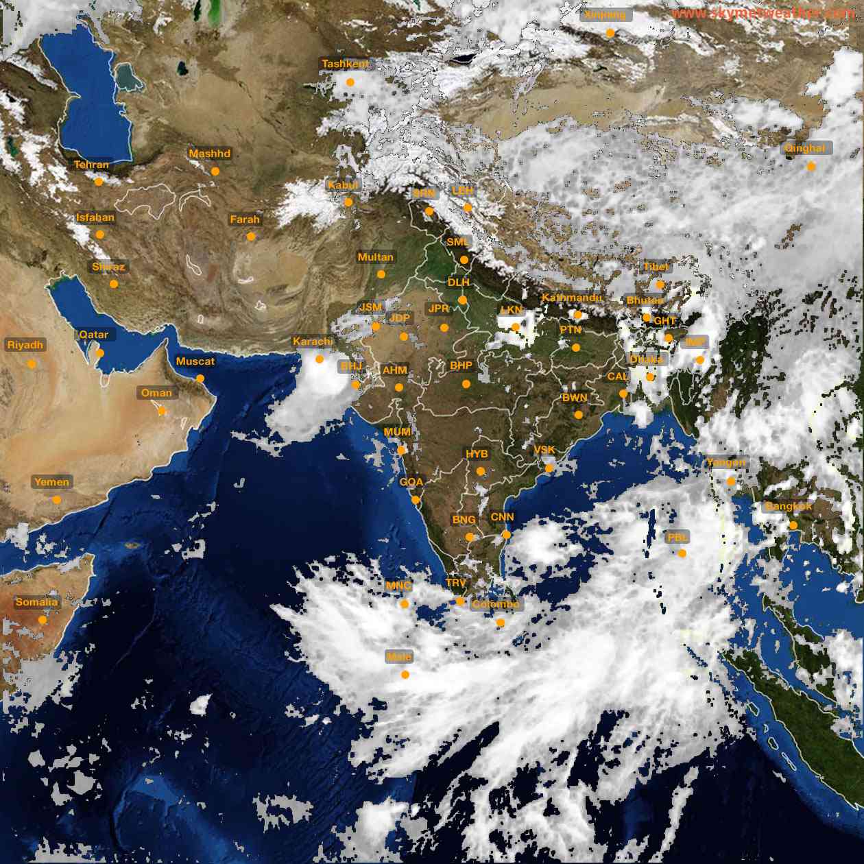 Latest INSAT Weather Satellite Image of India - Infrared Map - 13:00 IST on 16 September 2026