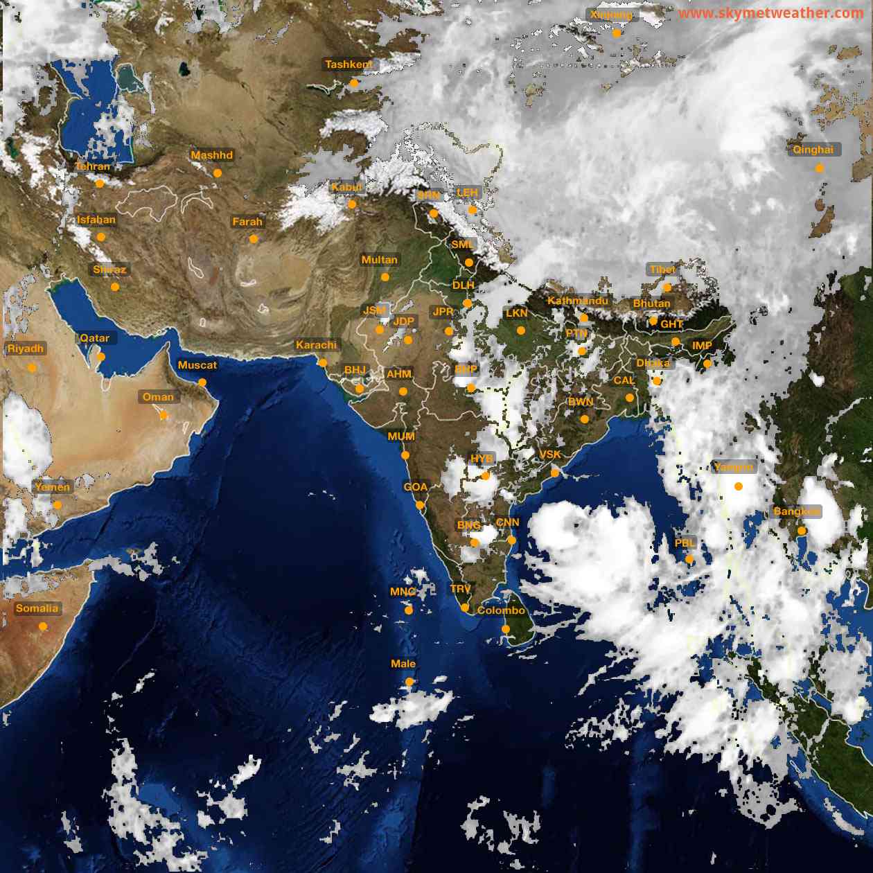 Latest INSAT Weather Satellite Image of India - Infrared Map - 01:00 IST on 19 September 2026