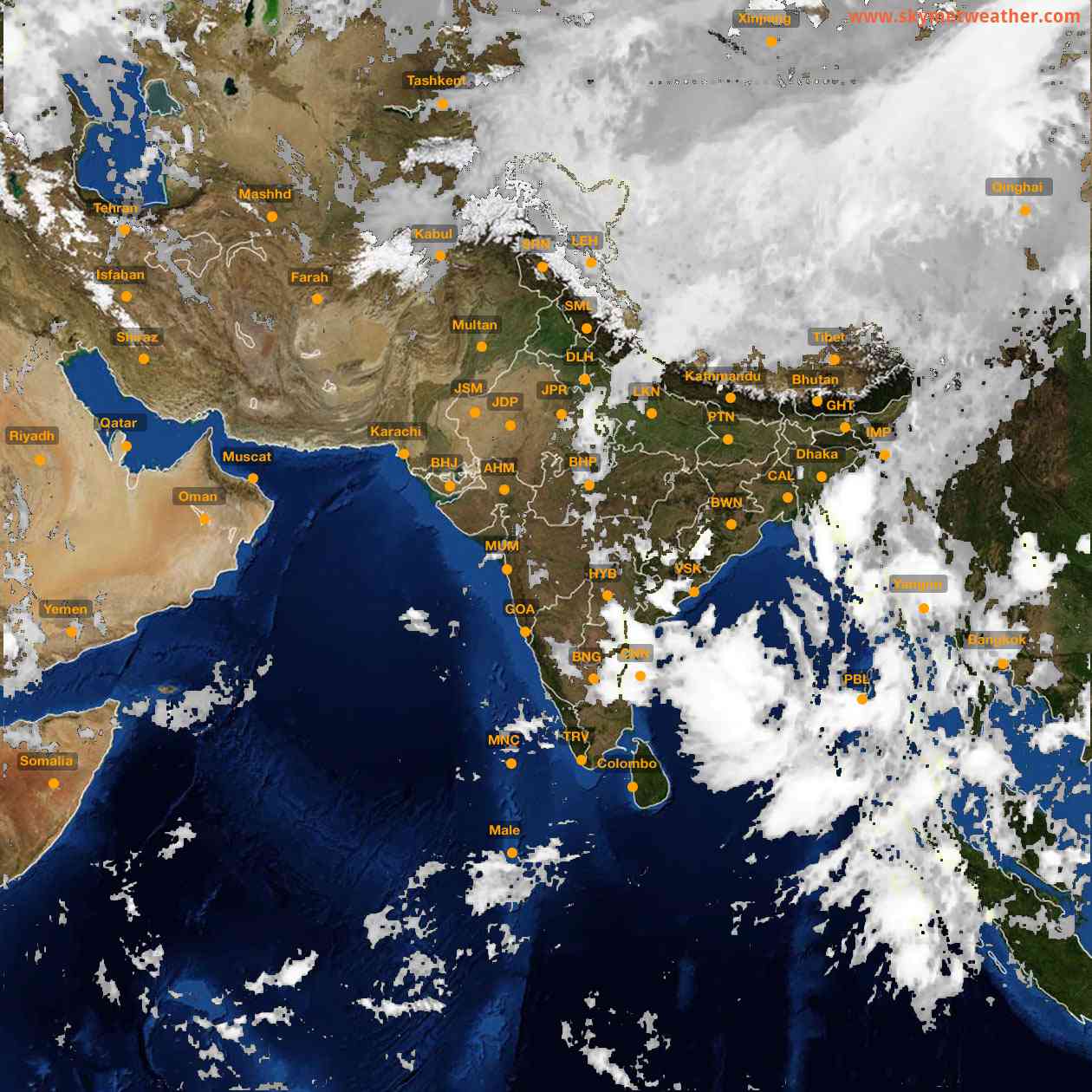 Latest INSAT Weather Satellite Image of India - Infrared Map - 06:00 IST on 19 September 2026