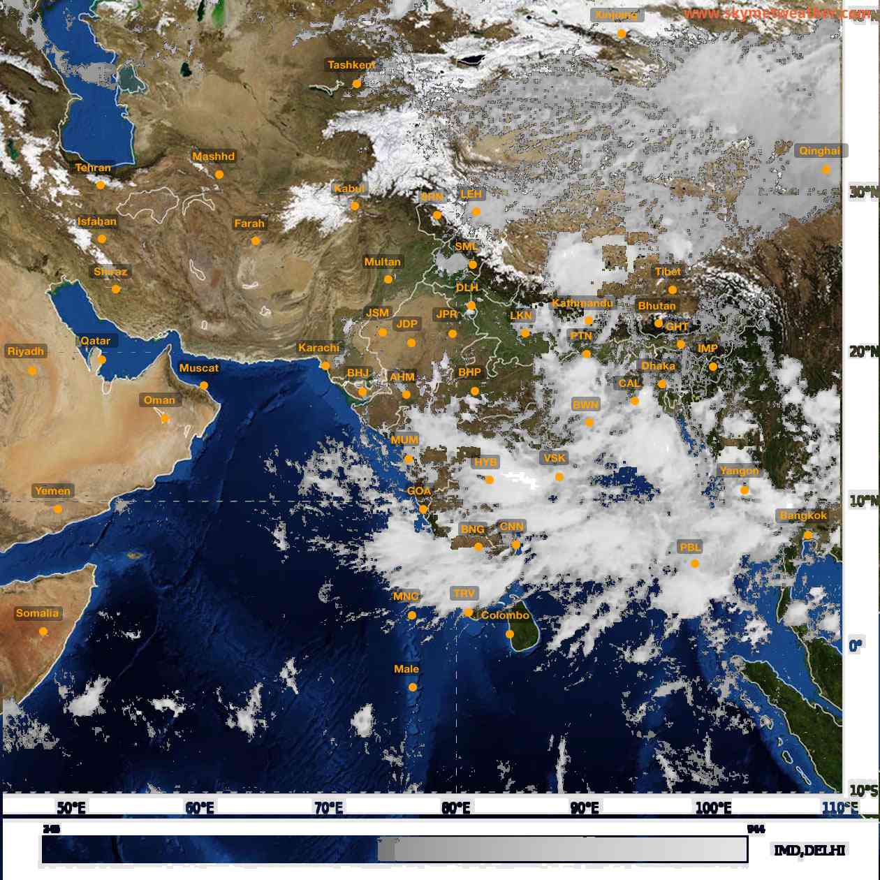 Latest INSAT Weather Satellite Image of India - Infrared Map - 13:00 IST on 20 September 2026