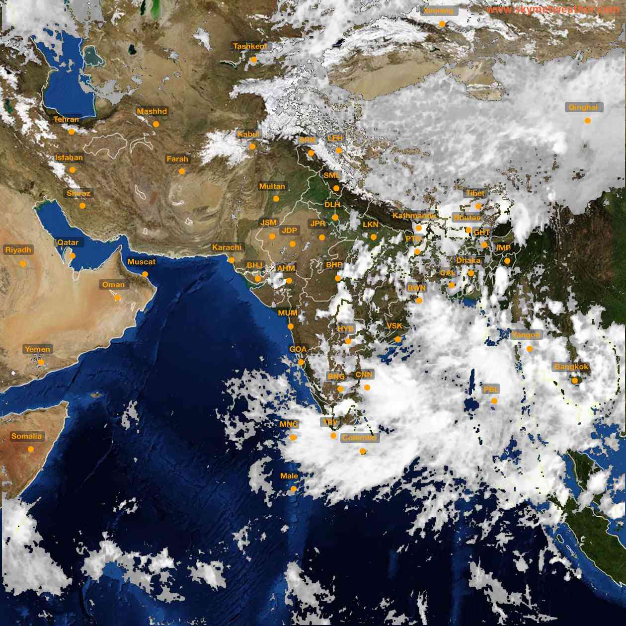 Latest INSAT Weather Satellite Image of India - Infrared Map - 16:00 IST on 20 September 2026