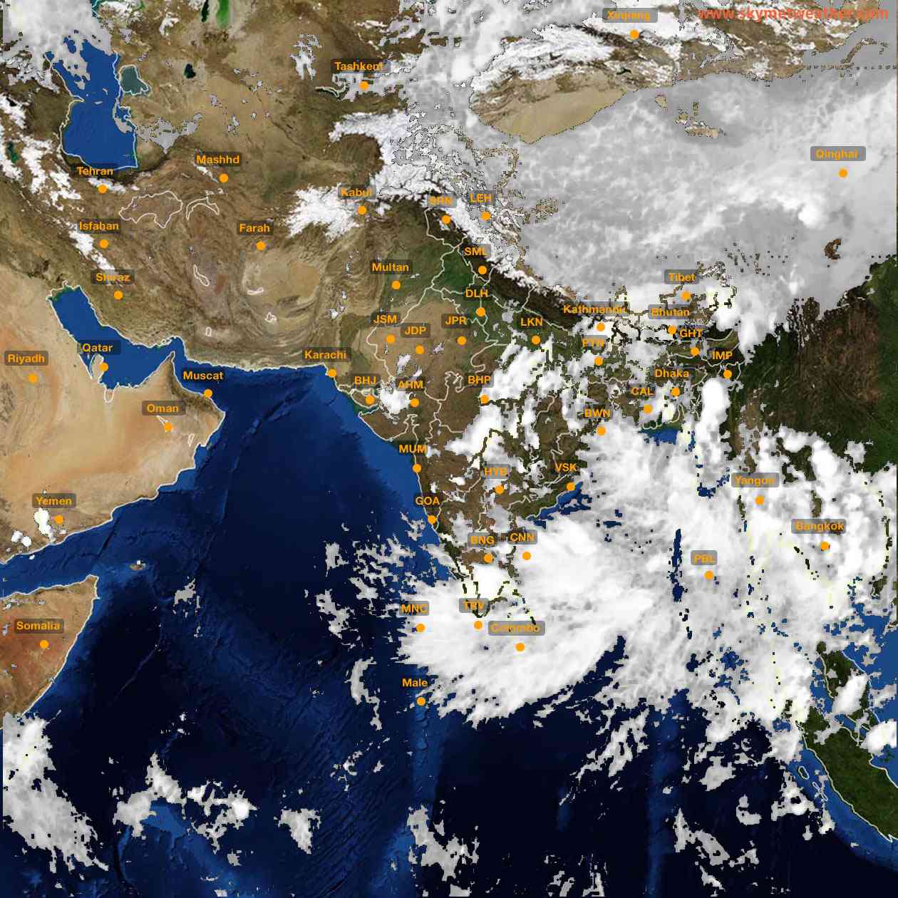 Latest INSAT Weather Satellite Image of India - Infrared Map - 17:00 IST on 20 September 2026