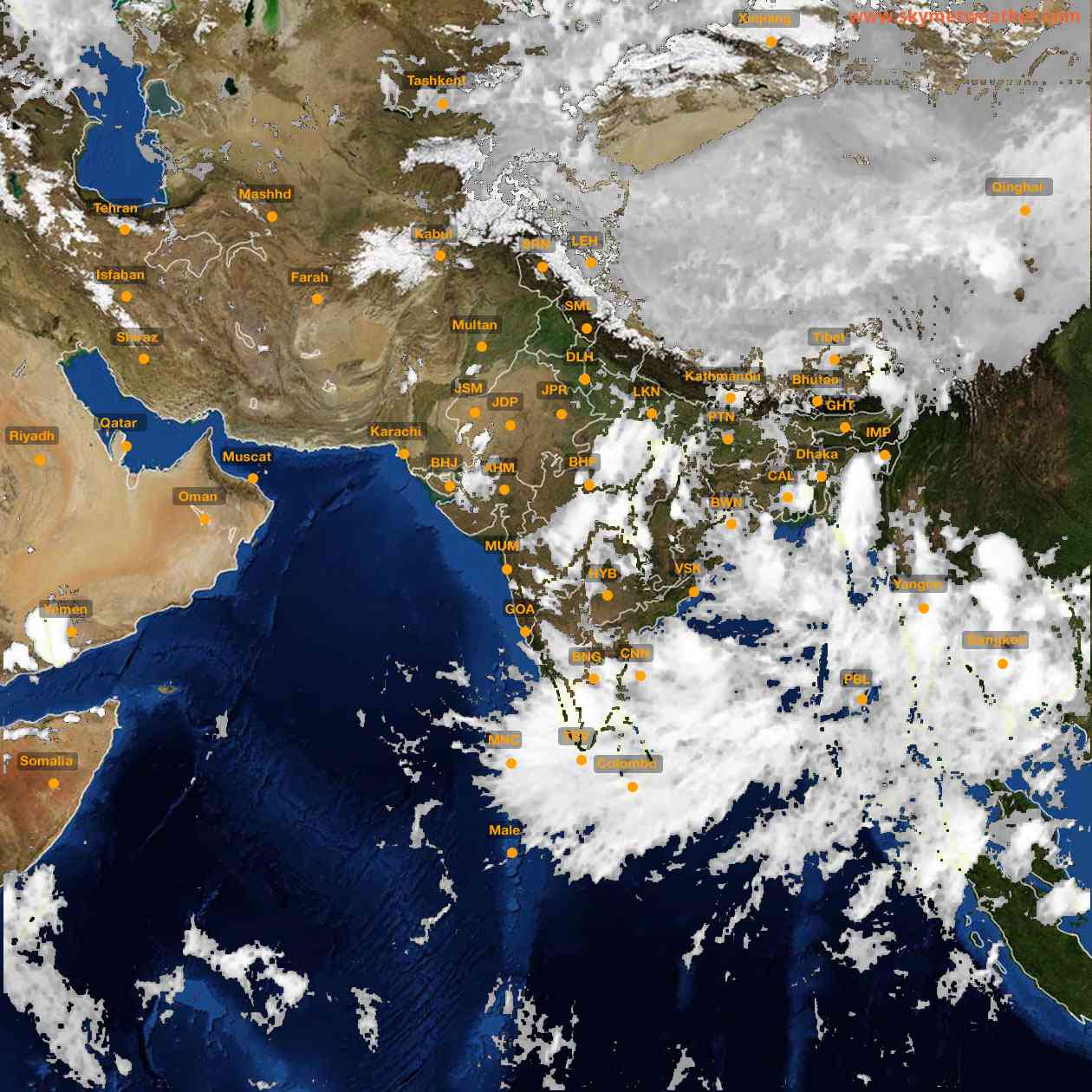 Latest INSAT Weather Satellite Image of India - Infrared Map - 19:00 IST on 20 September 2026